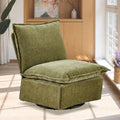 Sillón giratorio de chenilla verde, un asiento