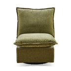Sillón giratorio de chenilla verde, un asiento