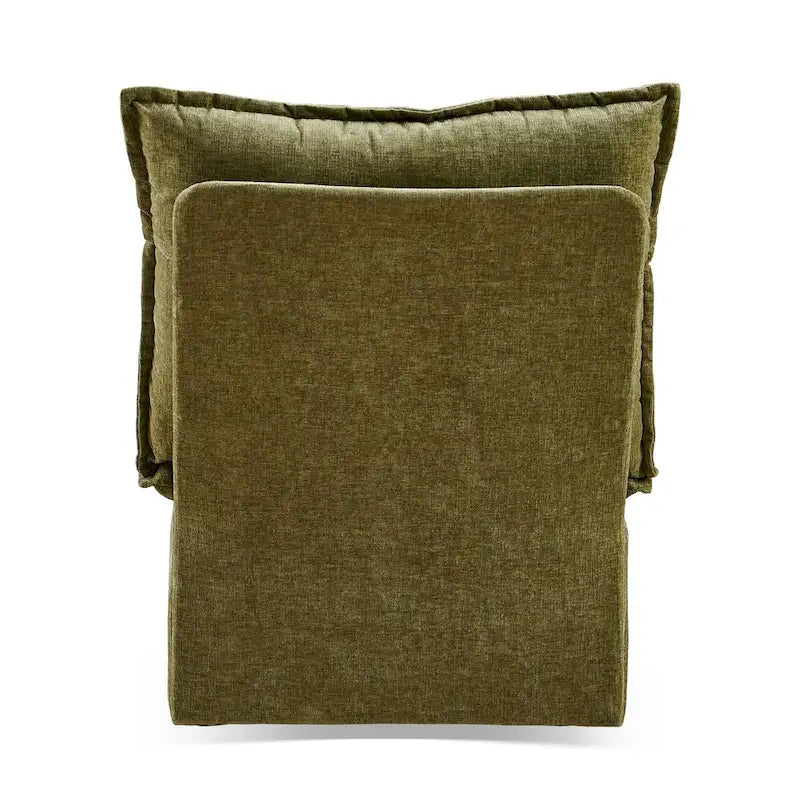 Sillón giratorio de chenilla verde, un asiento