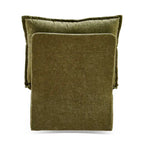 Sillón giratorio de chenilla verde, un asiento