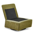 Sillón giratorio de chenilla verde, un asiento