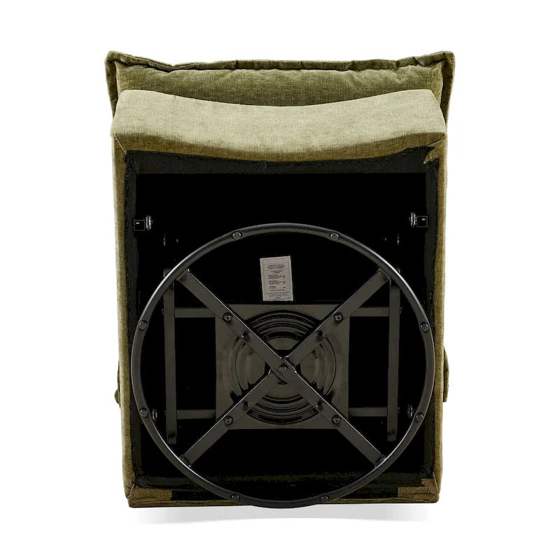 Sillón giratorio de chenilla verde, un asiento