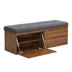 Banco Zapatero con Tapa Abatible y Cojín, Gris Claro / Gris Oscuro, 1 Asiento