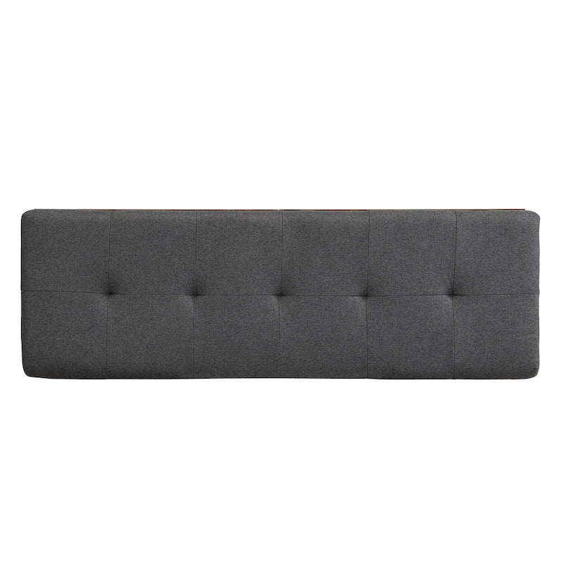 Banco Zapatero con Tapa Abatible y Cojín, Gris Claro / Gris Oscuro, 1 Asiento