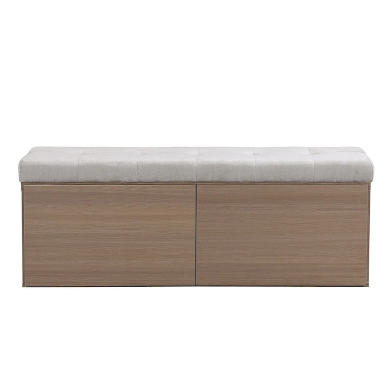 Banco Zapatero con Tapa Abatible y Cojín, Gris Claro / Gris Oscuro, 1 Asiento
