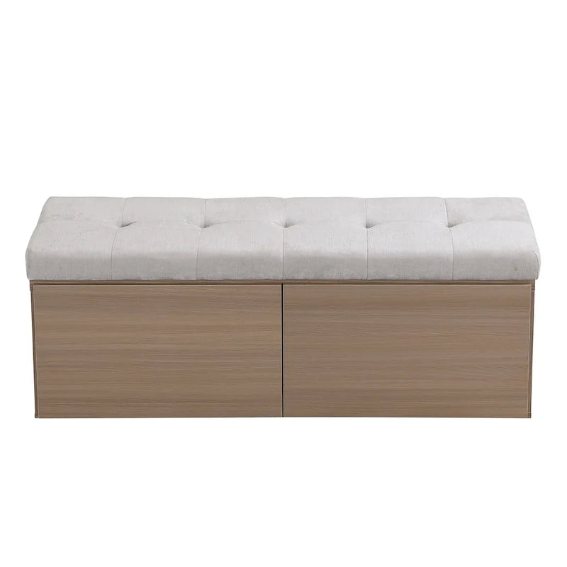 Banco Zapatero con Tapa Abatible y Cojín, Gris Claro / Gris Oscuro, 1 Asiento