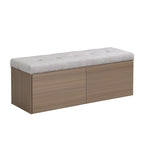 Banco Zapatero con Tapa Abatible y Cojín, Gris Claro / Gris Oscuro, 1 Asiento