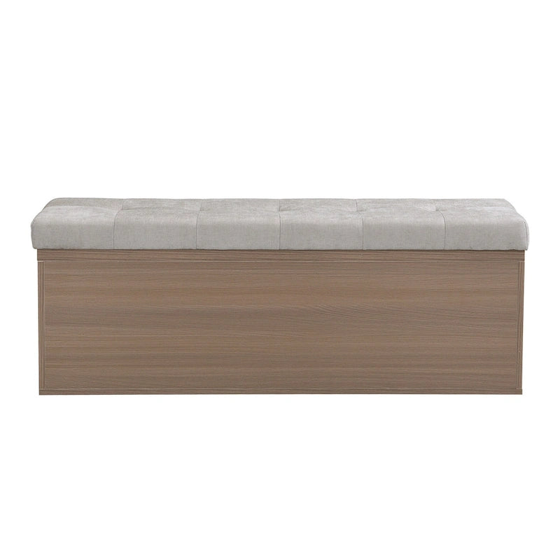 Banco Zapatero con Tapa Abatible y Cojín, Gris Claro / Gris Oscuro, 1 Asiento