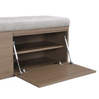 Banco Zapatero con Tapa Abatible y Cojín, Gris Claro / Gris Oscuro, 1 Asiento