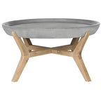 Mesa de centro redonda gris oscuro para interior/exterior