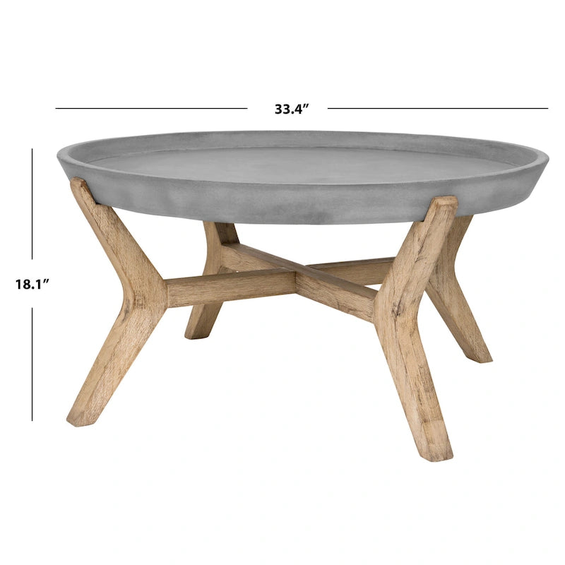 Mesa de centro redonda gris oscuro para interior/exterior