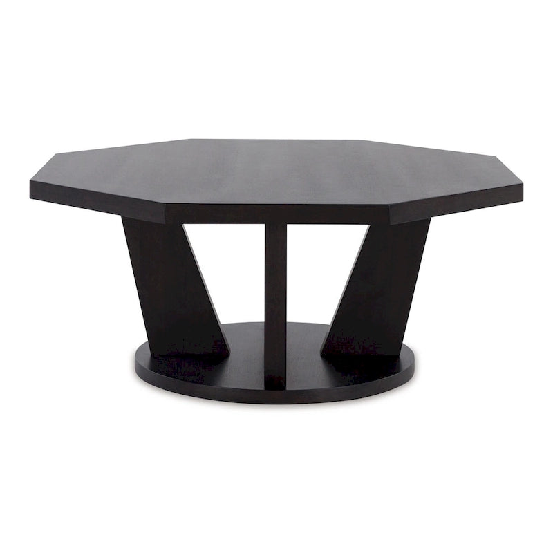 Mesa de centro octogonal, Marrón Espresso Oscuro, 1 persona
