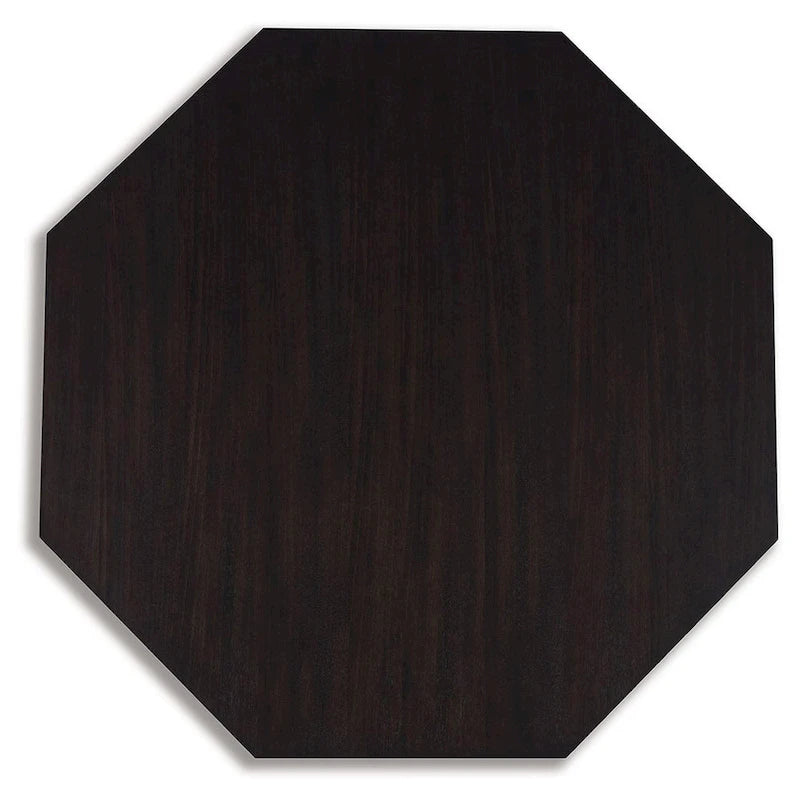 Mesa de centro octogonal, Marrón Espresso Oscuro, 1 persona