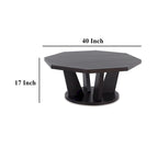 Mesa de centro octogonal, Marrón Espresso Oscuro, 1 persona