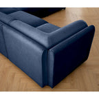 Sofá seccional modular en forma de L de chenilla verde / blanco / azul, 7 asientos
