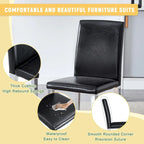 Silla de comedor de polipiel blanca y negra con patas de metal, juego de 4