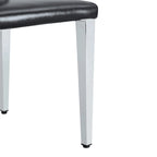 Silla de comedor de polipiel blanca y negra con patas de metal, juego de 4