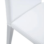 Silla de comedor de polipiel blanca y negra con patas de metal, juego de 4