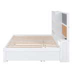 Cama de día blanca de tamaño completo con cama nido, para 2 personas