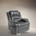 Sillón reclinable elevador eléctrico gris/negro/crema con calor y masaje, asiento individual