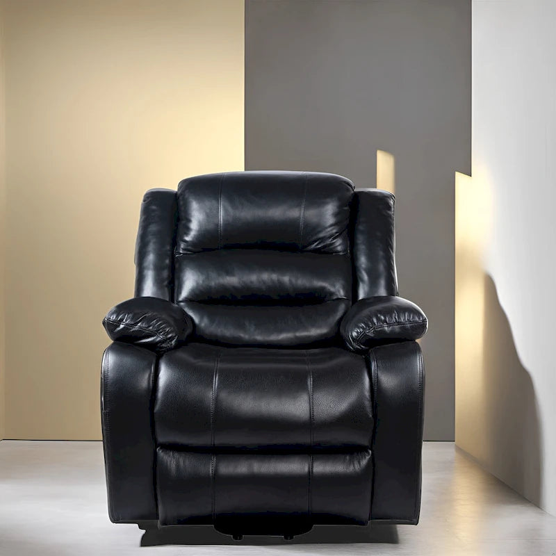 Sillón reclinable elevador eléctrico gris/negro/crema con calor y masaje, asiento individual