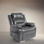 Sillón reclinable elevador eléctrico gris/negro/crema con calor y masaje, asiento individual