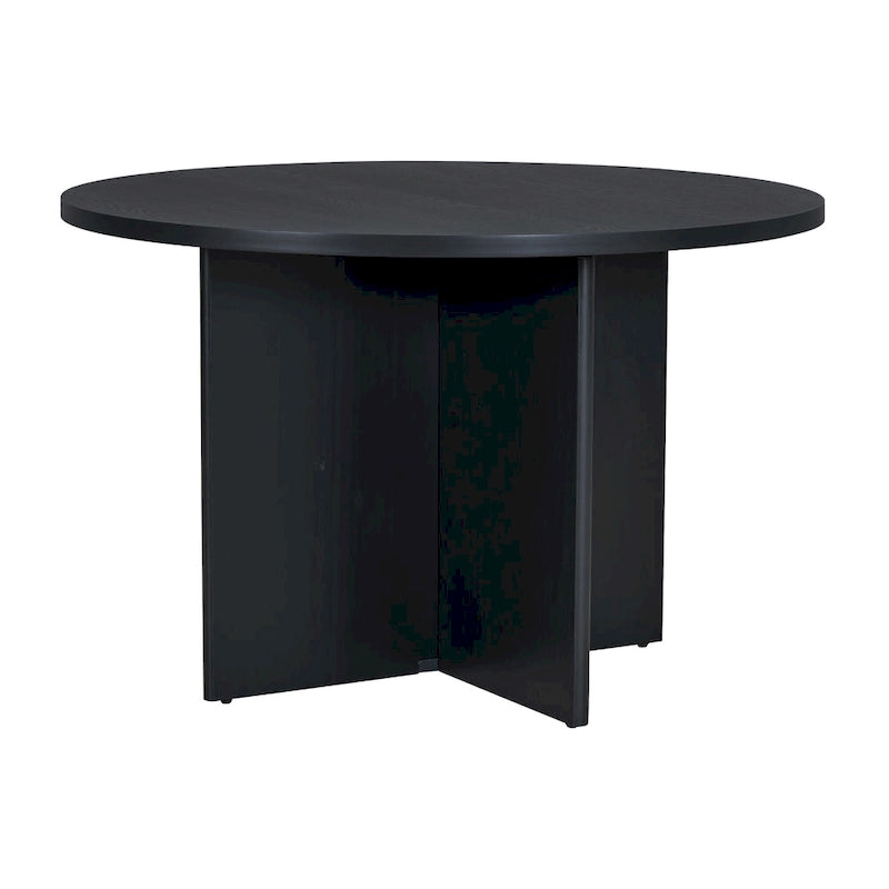 Juego de comedor redondo de 5 piezas, negro/natural, para 4 personas