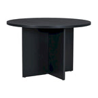 Juego de comedor redondo de 5 piezas, negro/natural, para 4 personas