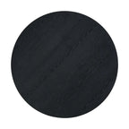 Juego de comedor redondo de 5 piezas, negro/natural, para 4 personas