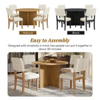 Juego de comedor redondo de 5 piezas, negro/natural, para 4 personas