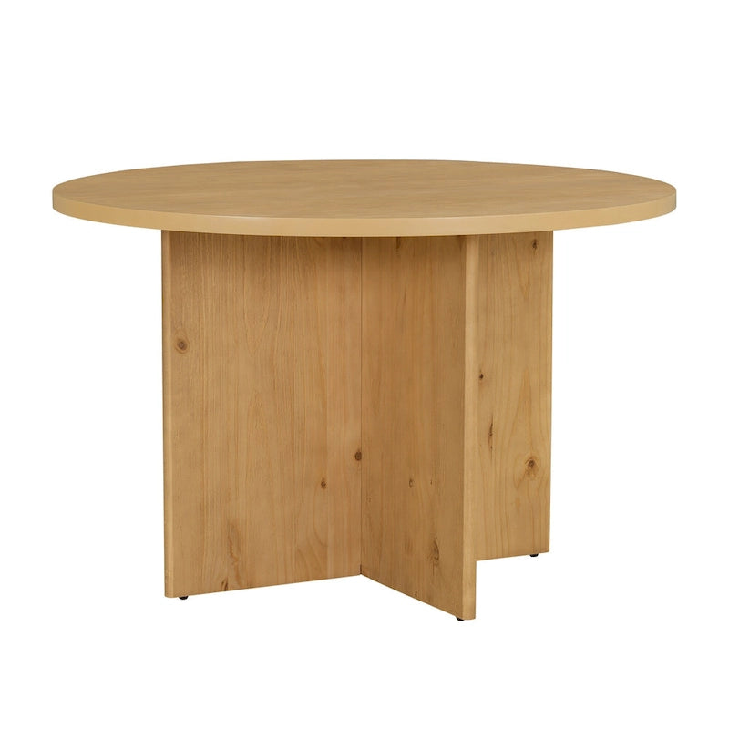 Juego de comedor redondo de 5 piezas, negro/natural, para 4 personas