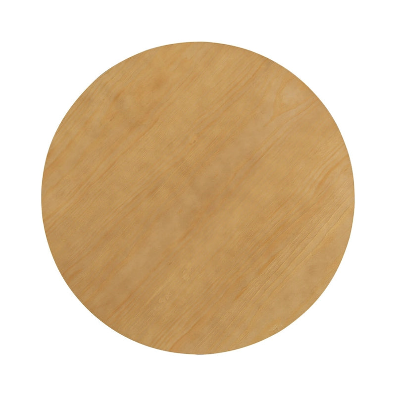 Juego de comedor redondo de 5 piezas, negro/natural, para 4 personas