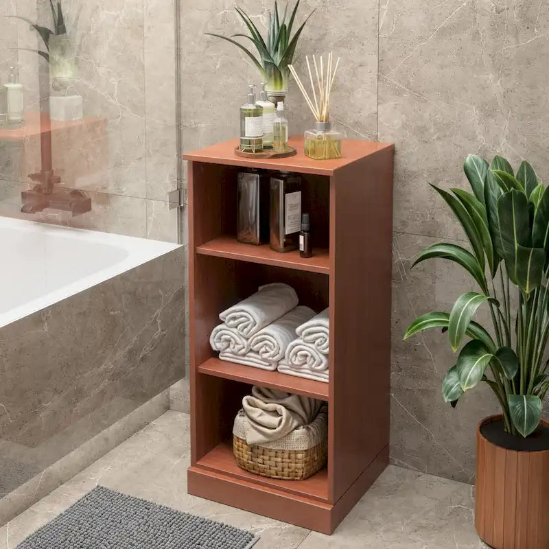 Gabinete de baño de madera maciza multicolor con puertas opcionales, montaje para 1 persona