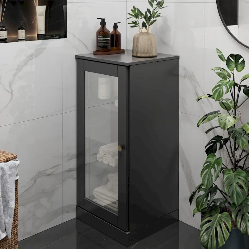 Gabinete de baño de madera maciza multicolor con puertas opcionales, montaje para 1 persona