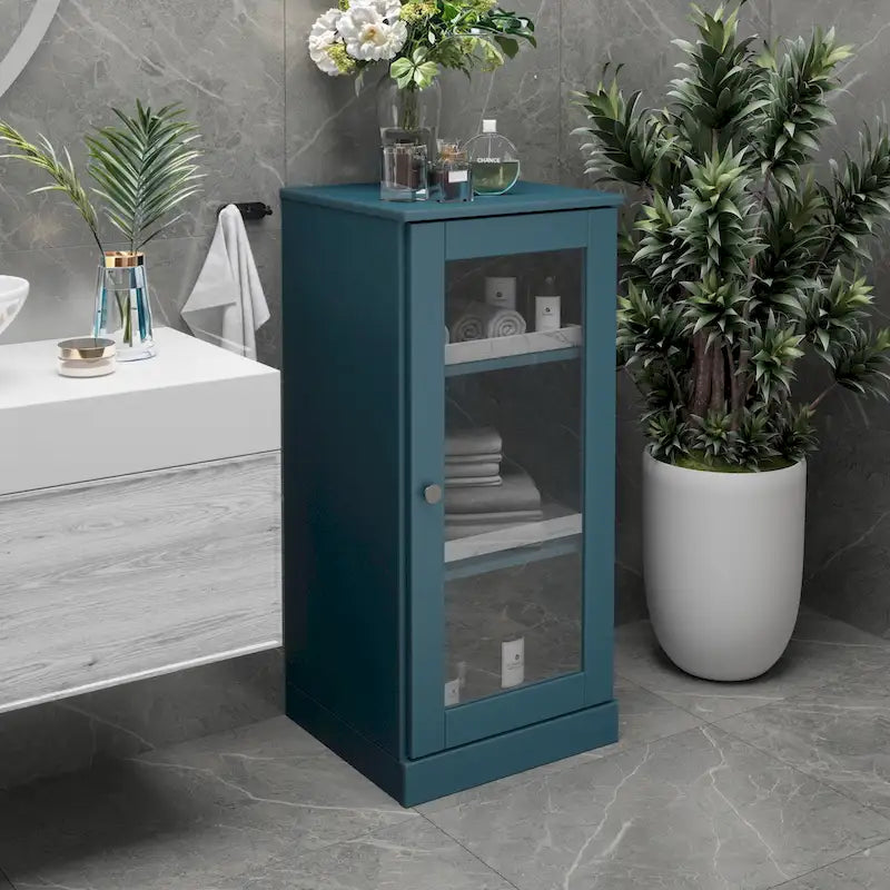 Gabinete de baño de madera maciza multicolor con puertas opcionales, montaje para 1 persona