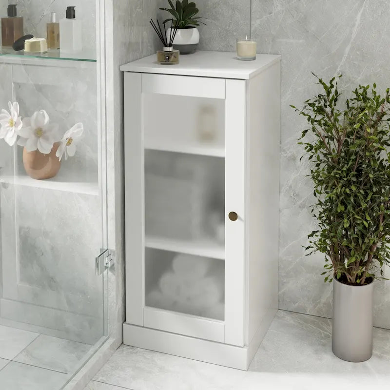 Gabinete de baño de madera maciza multicolor con puertas opcionales, montaje para 1 persona