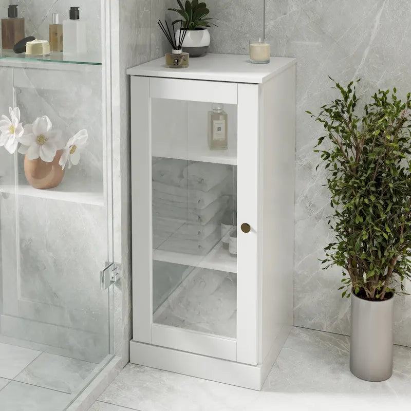 Gabinete de baño de madera maciza multicolor con puertas opcionales, montaje para 1 persona