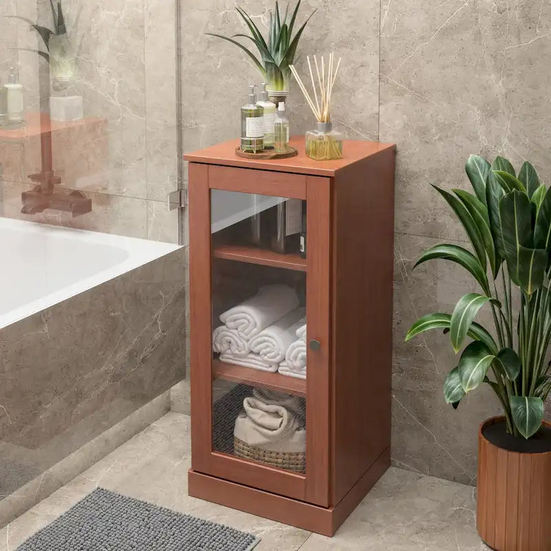 Gabinete de baño de madera maciza multicolor con puertas opcionales, montaje para 1 persona