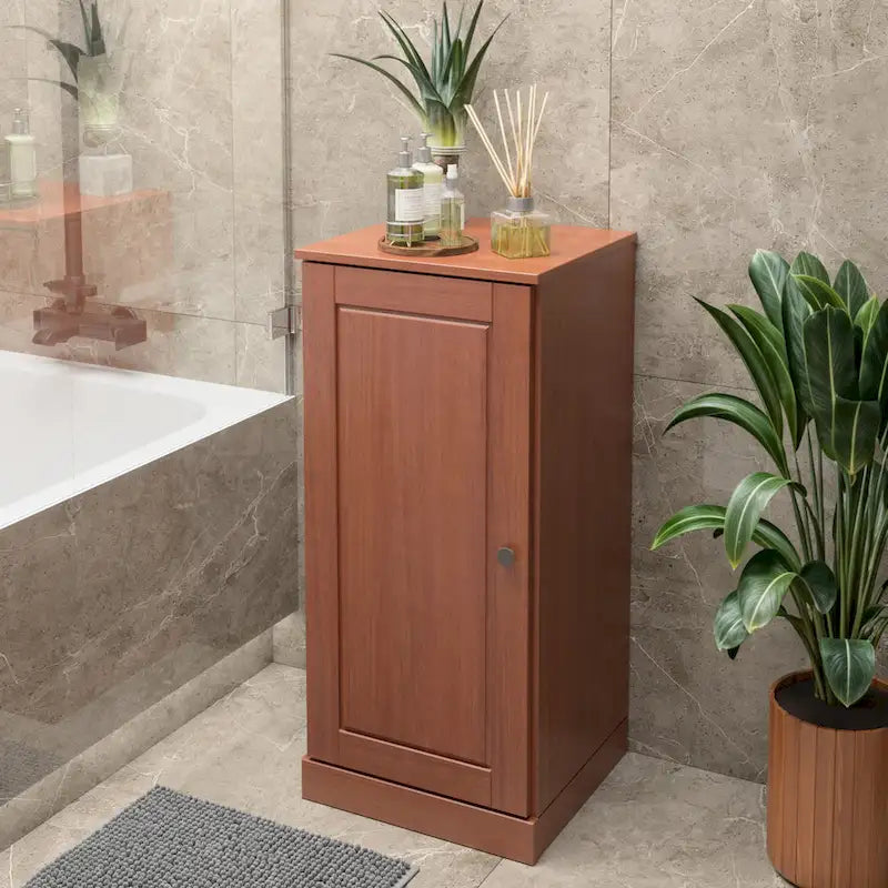 Gabinete de baño de madera maciza multicolor con puertas opcionales, montaje para 1 persona