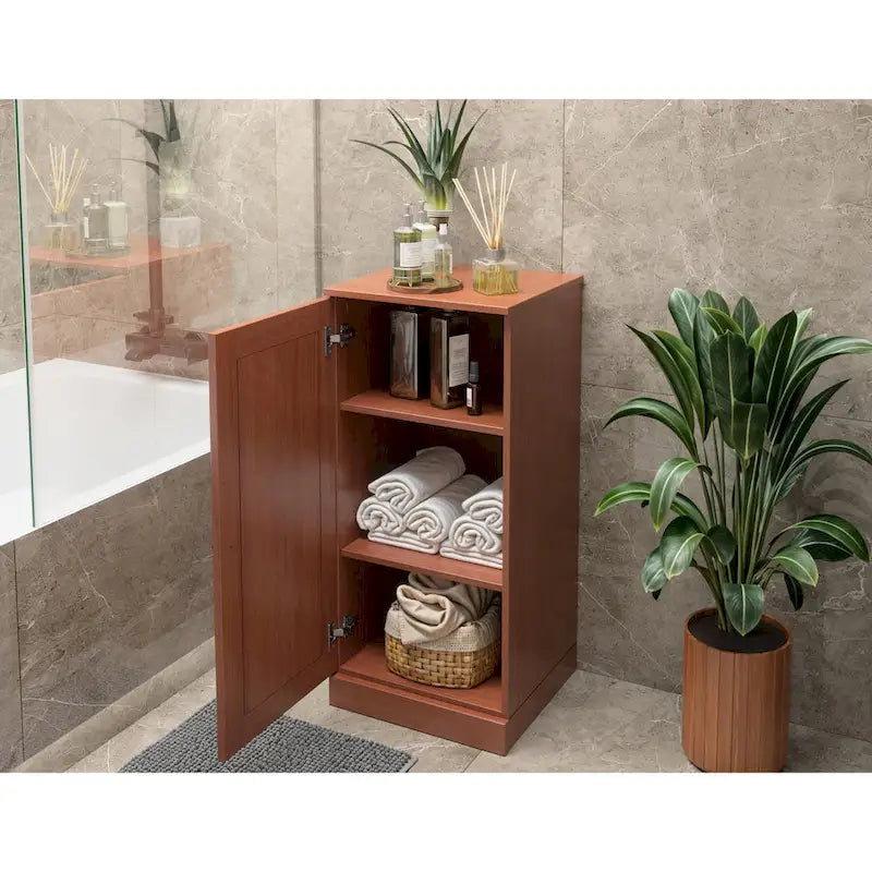 Gabinete de baño de madera maciza multicolor con puertas opcionales, montaje para 1 persona