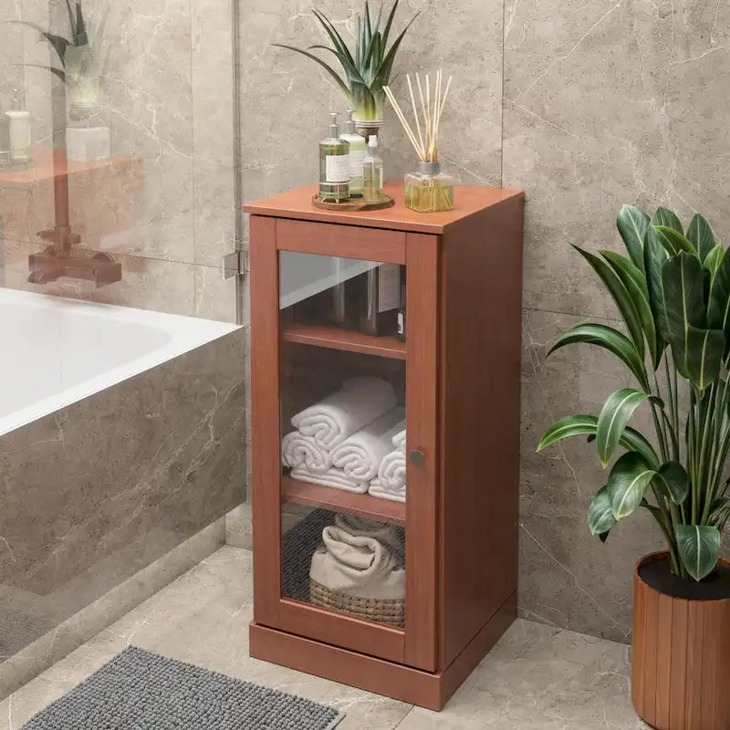 Gabinete de baño de madera maciza multicolor con puertas opcionales, montaje para 1 persona