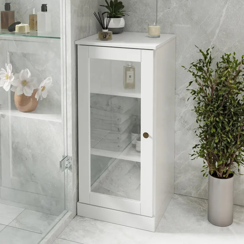 Gabinete de baño de madera maciza multicolor con puertas opcionales, montaje para 1 persona