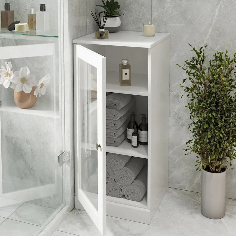 Gabinete de baño de madera maciza multicolor con puertas opcionales, montaje para 1 persona