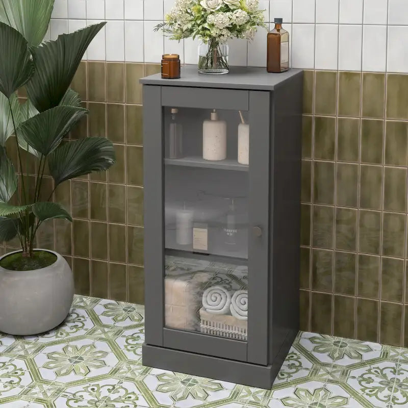 Gabinete de baño de madera maciza multicolor con puertas opcionales, montaje para 1 persona