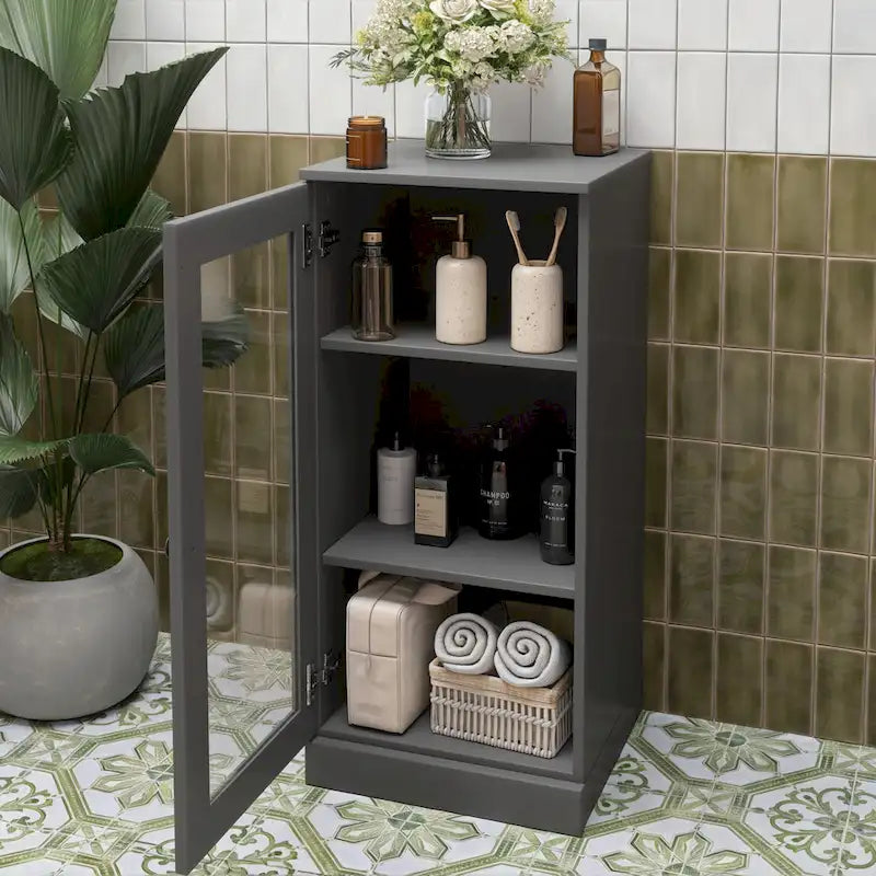 Gabinete de baño de madera maciza multicolor con puertas opcionales, montaje para 1 persona