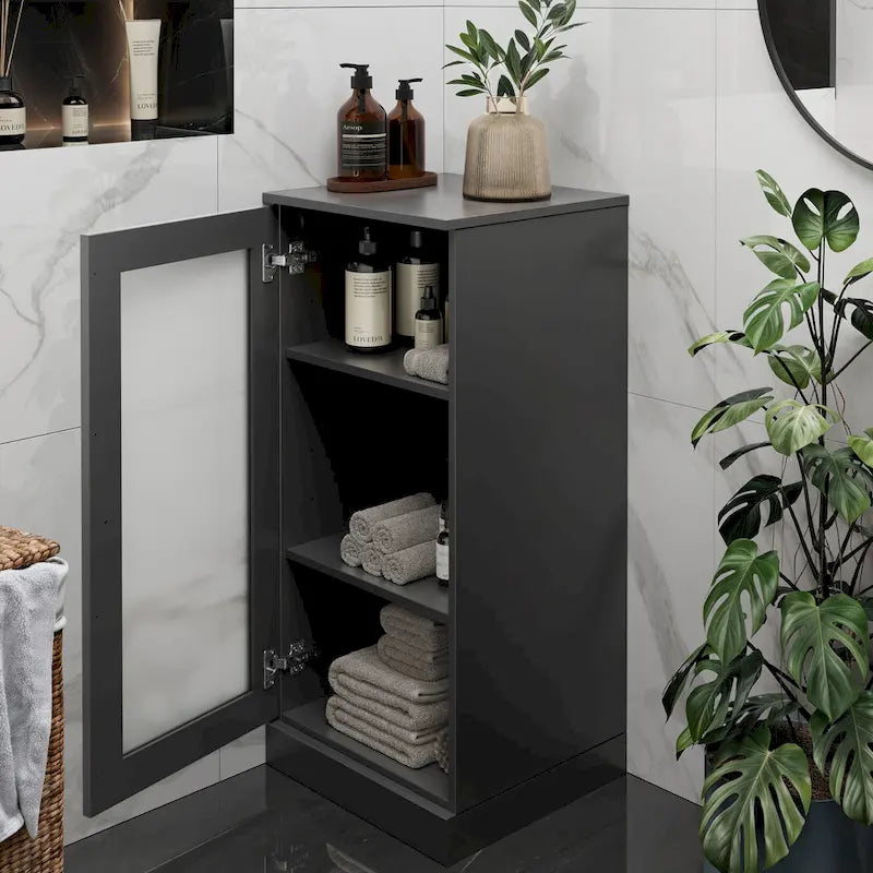 Gabinete de baño de madera maciza multicolor con puertas opcionales, montaje para 1 persona