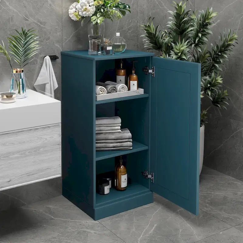 Gabinete de baño de madera maciza multicolor con puertas opcionales, montaje para 1 persona