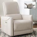 Sillón reclinable giratorio Power Glider de color beige/gris/marrón amarillento/azul, individual