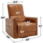 Sillón reclinable giratorio Power Glider de color beige/gris/marrón amarillento/azul, individual