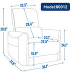 Sillón reclinable giratorio Power Glider de color beige/gris/marrón amarillento/azul, individual